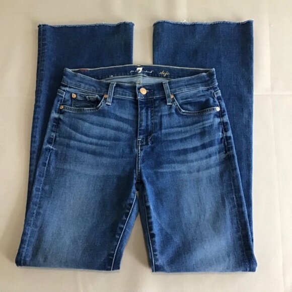 7 For All Mankind Dojo Dark Wash Denim Stretch Jeans - Picture 4 of 15